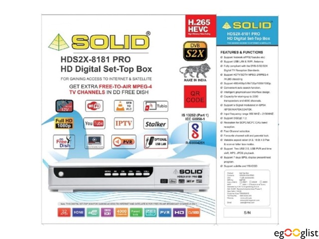 SOLID HDS2X-8181PRO H.265 T2-MI HEVC DVB-S2X FullHD FTA Set-Top Box